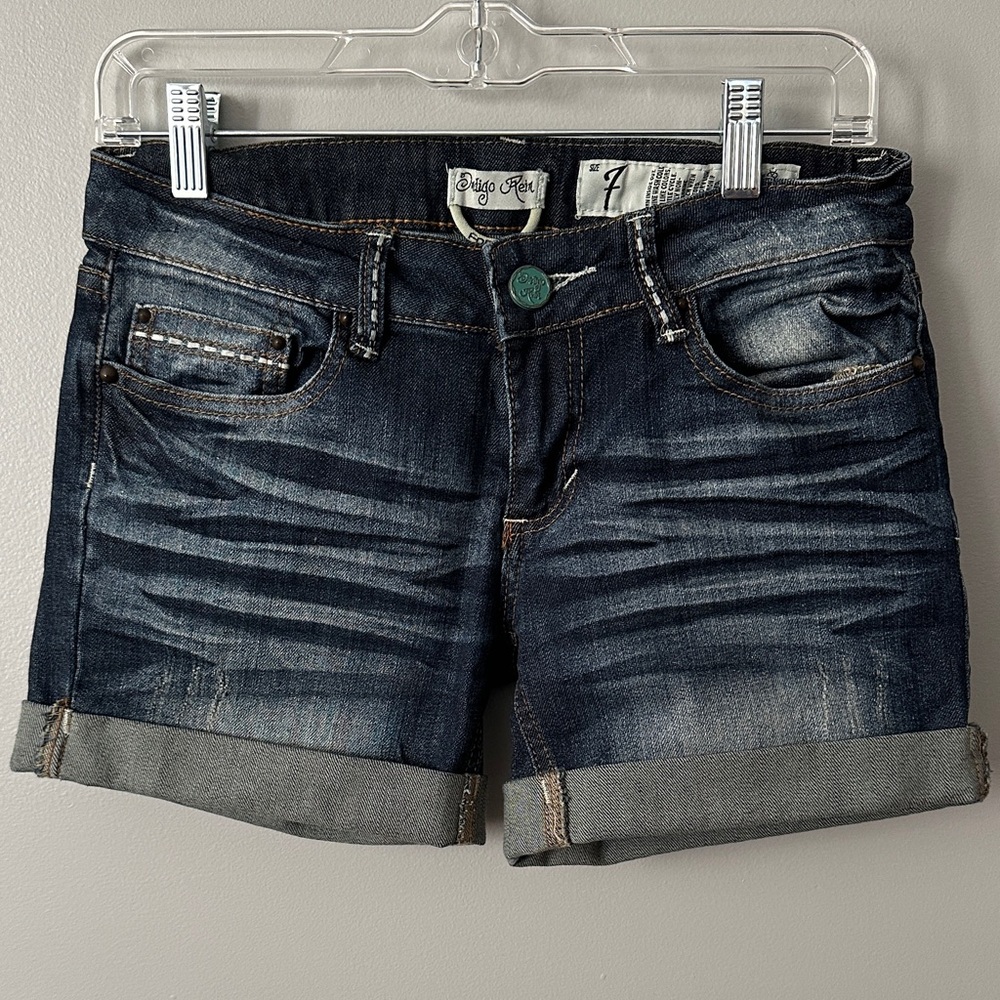 Indigo Rein Juniors 7 Whiskered Blue Jean Shorts